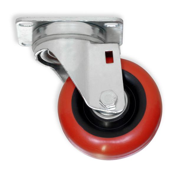 Red 3.5" Casters w/ Standard Top Plate