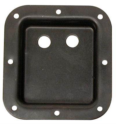 4 X 4 RECESSED JACK DISH, 2 EA. 1/4'' HOLES, BLACK - RH-3025-2BK