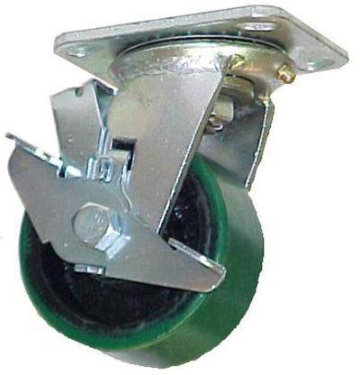 4 X 2 POLYURETHANE CASTER, SWIVEL W/BRAKE