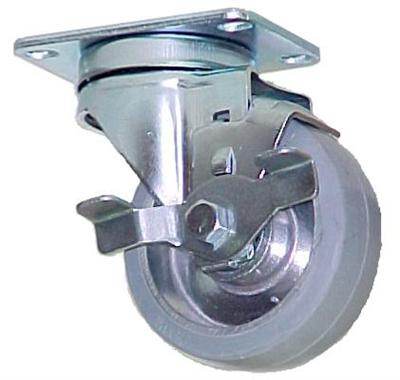 3-1/2'' SWIVEL CASTER - ALUMINUM AND RUBBER W/BRAKE - RH-9002AL-BRAKE