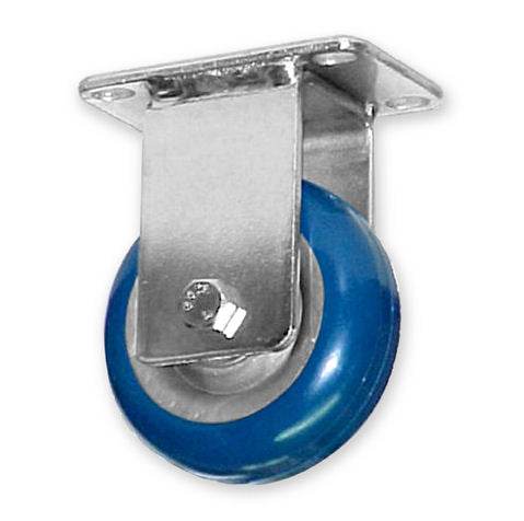 3 1/2'' PRO SERIES CASTER POLYURETHANE, RIGID TOP PLATE, BLUE - RH-9002-R-BLUE