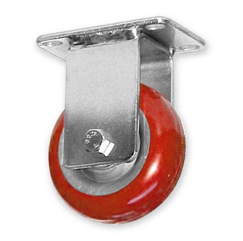 3 1/2'' PRO SERIES CASTERS POLYURETHANE, RIGID TOP PLATE, RED - RH-9002-R-RED
