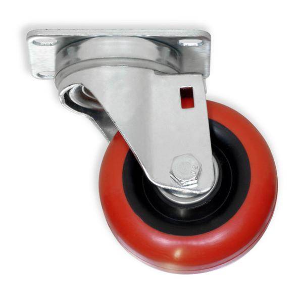 3 1/2'' PRO SERIES SWIVEL CASTERS POLYURETHANE, RED - RH-9002-RED