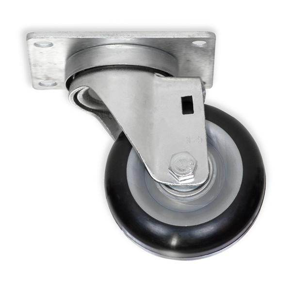 3 1/2'' PRO SERIES SWIVEL CASTERS POLYURETHANE, LARGE TOP PLATE, BLACK - RH-9002-S-BLACK
