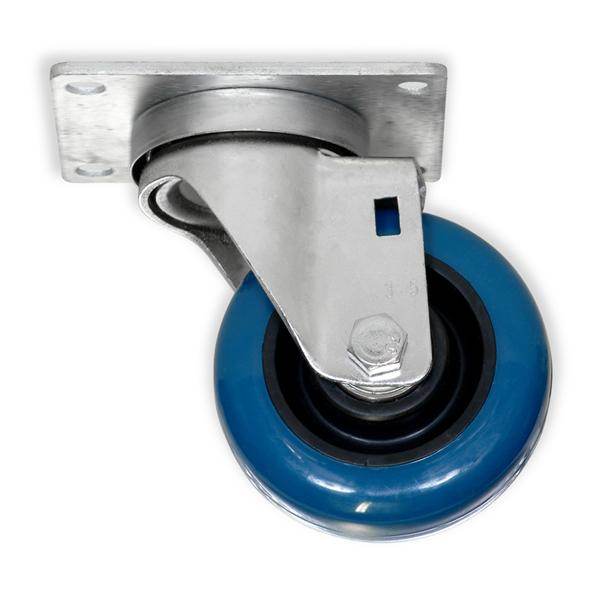 3 1/2'' PRO SERIES SWIVEL CASTERS POLYURETHANE, LARGE TOP PLATE, BLUE - RH-9002-S-BLUE