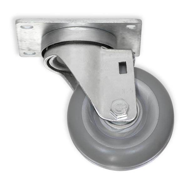 3 1/2'' PRO SERIES SWIVEL CASTERS POLYURETHANE, LARGE TOP PLATE, GREY - RH-9002-S-GREY