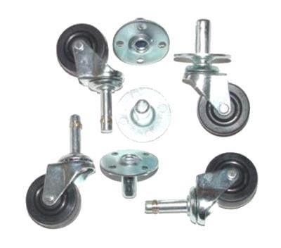 SET, 4 EA - ZINC SOCKETS AND 4 EA. 2'' STEMMED CASTERS - RH-9006-SET