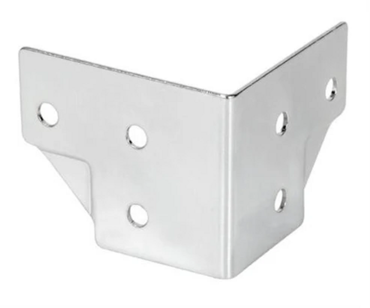 Stainless steel corner bracket with multiple mounting holes for sturdy structural support