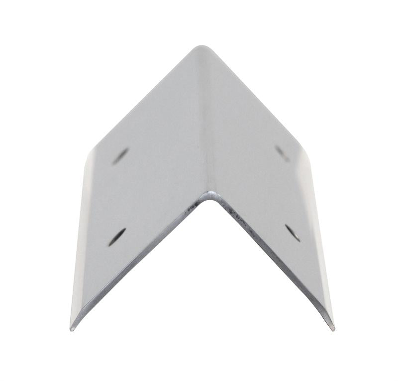 Silver aluminum angle for road case with pre-drilled holes for secure assembly and reinforcement