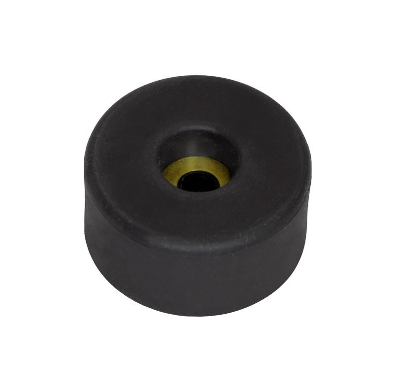 Black round rubber feet for amps and cabinets with metal insert for secure mounting